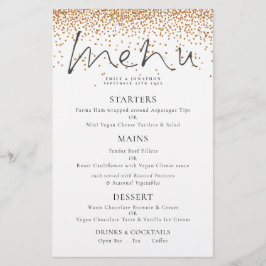 Budget Elegant Script Gold Glitter WeddenMenu