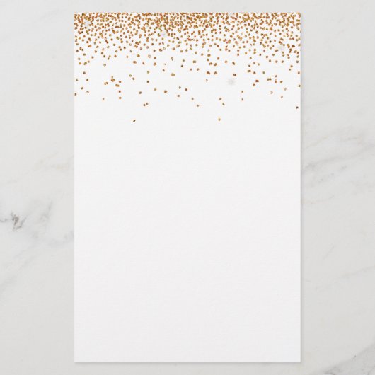 Budget Elegant Script Gold Glitter WeddenMenu (Achterkant)
