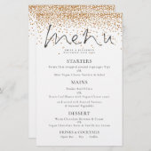 Budget Elegant Script Gold Glitter WeddenMenu (Voorkant / Achterkant)