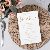 Budget Elegant Script Gold White Weduwmenu