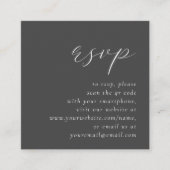 Budget Elegant Script Grijs Huwelijk QR Code RSVP Informatiekaartje (Voorkant)