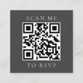 Budget Elegant Script Grijs Trouwen QR Code RSVP Informatiekaartje (Achterkant)
