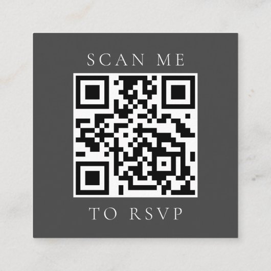 Budget Elegant Script Grijs Trouwen QR Code RSVP Informatiekaartje (Achterkant)
