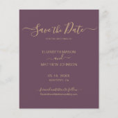 Budget Elegant Script Mauve and Gold Save the Date Flyer (Voorkant)