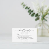 Budget Elegant Script Menu Keuze Bruiloft RSVP (Staand voorkant)