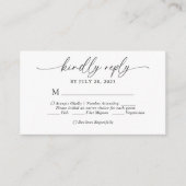 Budget Elegant Script Menu Keuze Bruiloft RSVP (Voorkant)