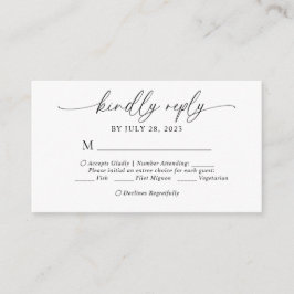 Budget Elegant Script Menu Keuze Bruiloft RSVP