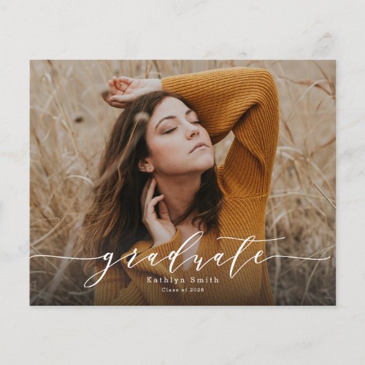 BUDGET Elegant Script Minimalistisch AFSTUDEERDER (Voorkant)