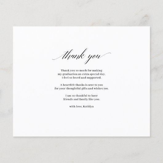 BUDGET Elegant Script Moderne Foto Dank u Flyer (Achterkant)