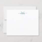 Budget Elegant Script Monogram Mint Green Notecard (Voorkant)