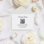 Budget Elegant Script Monogram QR Code Trouwen Informatiekaartje