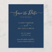 Budget Elegant Script Navy en Gold sparen de Datum Flyer (Voorkant)