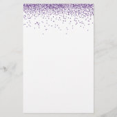 Budget Elegant Script Paars Glitter Wedding Menu (Achterkant)