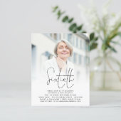 Budget Elegant Script Photo 60th Birthday Invite (Staand voorkant)