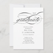 Budget Elegant Script Photo Graduation Party Kaart (Voorkant)