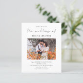 Budget Elegant Script Photo QR Code Weddenschap Ui (Staand voorkant)