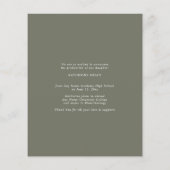 BUDGET Elegant Script Photo Sage Green Afstuderen (Achterkant)