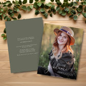 BUDGET Elegant Script Photo Sage Green Afstuderen