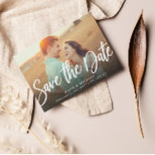 Budget Elegant Script Photo Save the Date Card Kaart