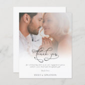 Budget Elegant Script Photo Verloving Hartelijk da (Voorkant / Achterkant)
