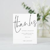 Budget Elegant Script Photo Weddenschap Bedankt (Staand voorkant)