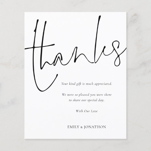 Budget Elegant Script Photo Weddenschap Bedankt (Voorkant)