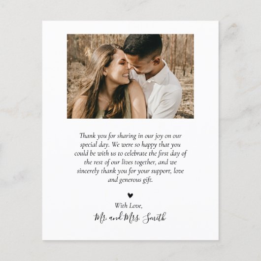 Budget Elegant Script Photo Weddenschap Bedankt Fl Flyer (Achterkant)