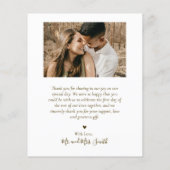 Budget Elegant Script Photo Weddenschap Bedankt Flyer (Achterkant)
