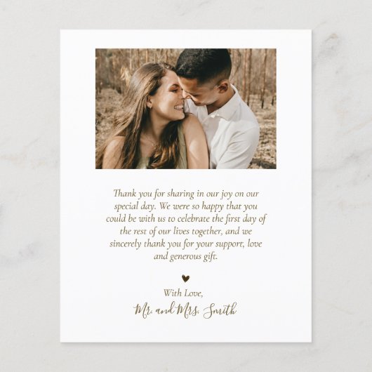 Budget Elegant Script Photo Weddenschap Bedankt Flyer (Achterkant)