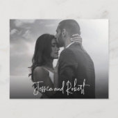 Budget Elegant Script Photo Weddenschap Hartelijk  (Achterkant)