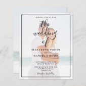 Budget Elegant Script Photo Wedding Invitation (Voorkant / Achterkant)