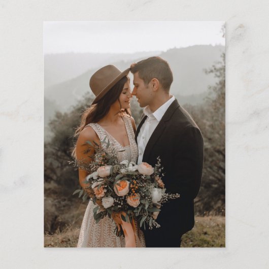 Budget Elegant Script Photo Wedding Invitation (Achterkant)