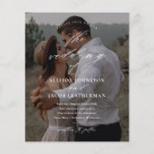 Budget Elegant Script Photo Wedding Invitation (Voorkant)