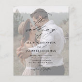 Budget Elegant Script Photo Wedding Invitation (Voorkant)