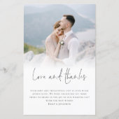 Budget Elegant Script Photo Wedding Love Bedankt (Voorkant)