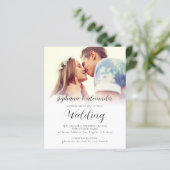 Budget Elegant Script QR Code Weddenschap met foto (Staand voorkant)