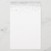 Budget Elegant Script Silver Glitter Wedding Menu (Achterkant)