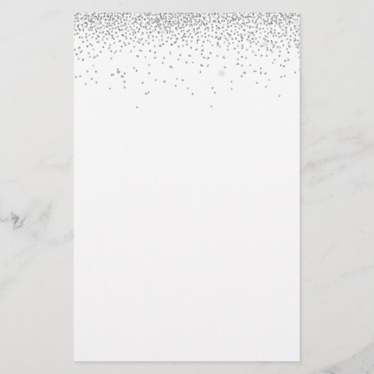 Budget Elegant Script Silver Glitter Wedding Menu (Achterkant)