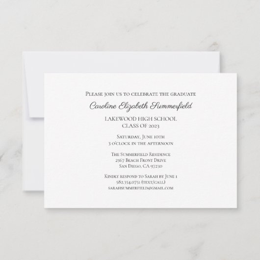 Budget Elegant Script Typography Photo Afstudeerde Kaart (Achterkant)