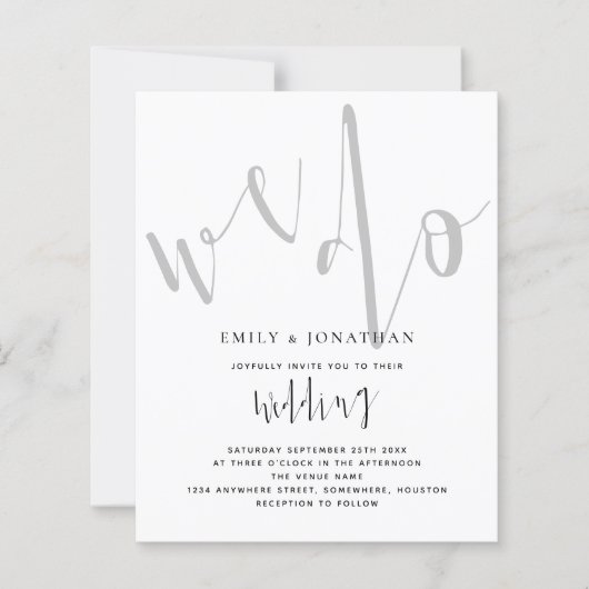 Budget Elegant Script We doen een huwelijksuitnodi (Voorkant)