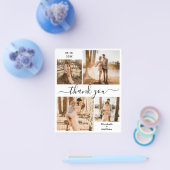 Budget Elegant Script Wedding Collage Dank u Flyer (Enkel)