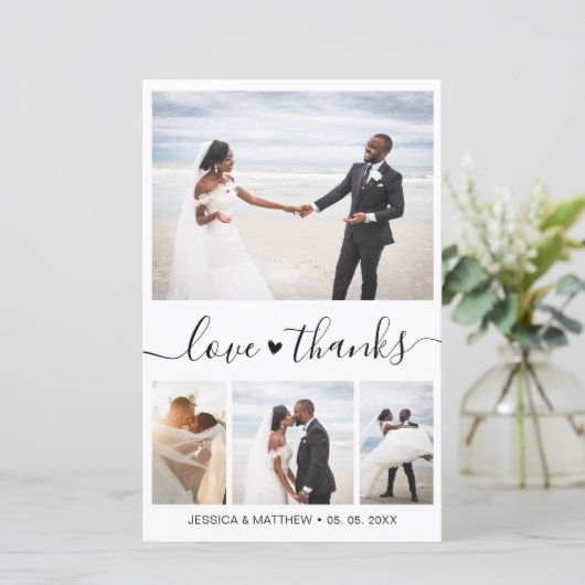 Budget Elegant Script Weduwfoto Hartelijk dank (Staand voorkant)