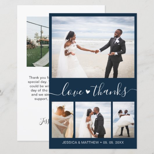 Budget Elegant Script Weduwfoto Hartelijk dank (Voorkant / Achterkant)