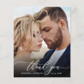 Budget Elegant Script Weduwfoto Hartelijk kaart (Voorkant)