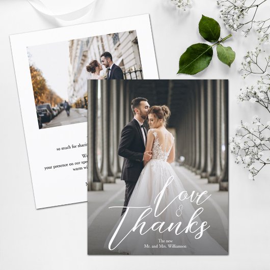 Budget Elegant Script Weduwfoto Hartelijk kaart