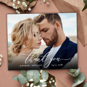 Budget Elegant Script Weduwfoto Hartelijk kaart