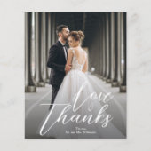 Budget Elegant Script Weduwfoto Hartelijk kaart (Voorkant)