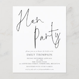 Budget Elegant Script Zwart Wit Hen Party