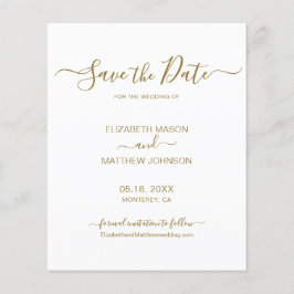 Budget Elegant Script Zwart Wit Save The Date Kaar Flyer