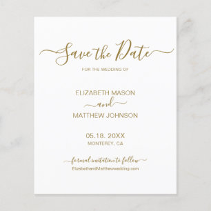 Budget Elegant Script Zwart Wit Save The Date Kaar Flyer